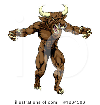 Royalty-Free (RF) Bull Clipart Illustration by AtStockIllustration - Stock Sample #1264506