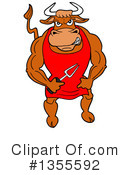 Bull Clipart #1355592 by LaffToon