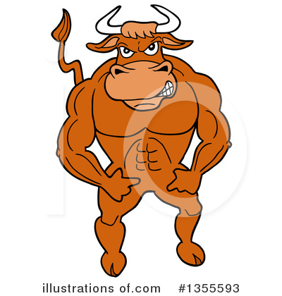Bull Clipart #1355593 by LaffToon