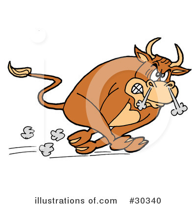 Bull Clipart #30340 by LaffToon