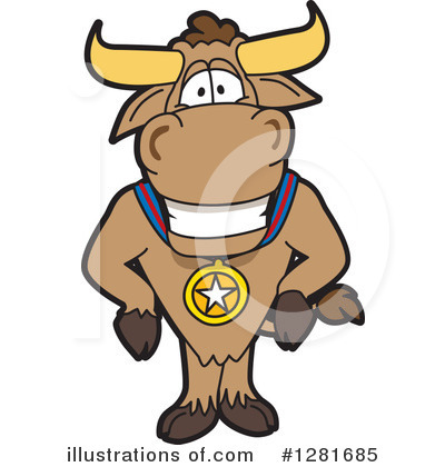 Bull Mascot Clipart #1281685 by Mascot Junction