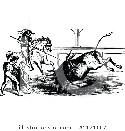 Royalty-Free (RF) Bullfight Clipart Illustration by Prawny Vintage - Stock Sample #1121107