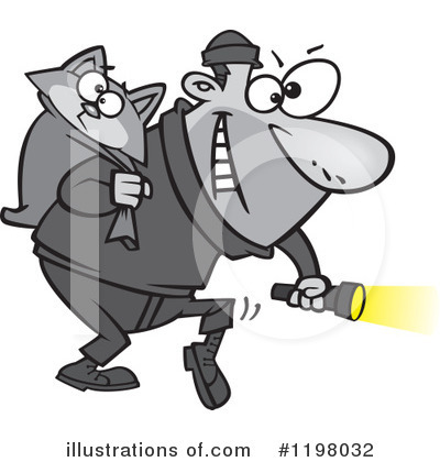 Royalty-Free (RF) Burglar Clipart Illustration by toonaday - Stock Sample #1198032