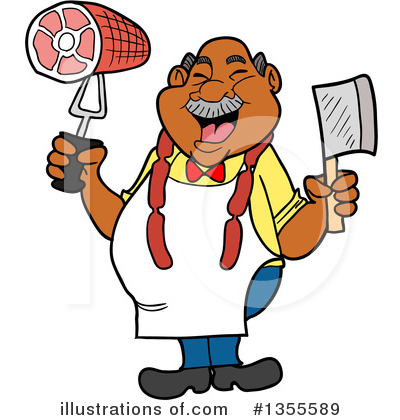 Royalty-Free (RF) Butcher Clipart Illustration by LaffToon - Stock Sample #1355589