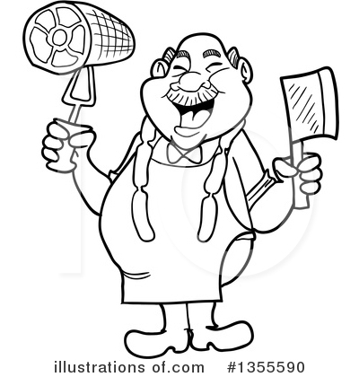 Royalty-Free (RF) Butcher Clipart Illustration by LaffToon - Stock Sample #1355590