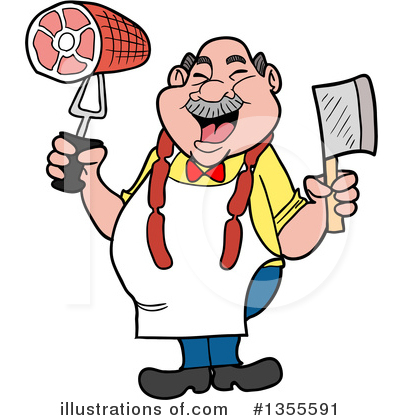 Royalty-Free (RF) Butcher Clipart Illustration by LaffToon - Stock Sample #1355591