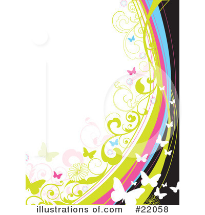 Royalty-Free (RF) Butterflies Clipart Illustration by OnFocusMedia - Stock Sample #22058