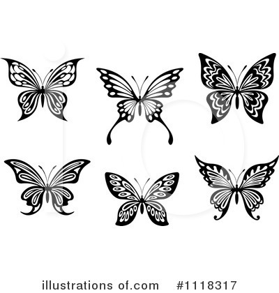 Royalty-Free (RF) Butterfly Clipart Illustration by Vector Tradition SM - Stock Sample #1118317