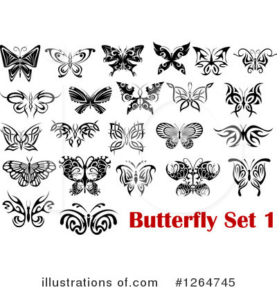 Royalty-Free (RF) Butterfly Clipart Illustration by Vector Tradition SM - Stock Sample #1264745