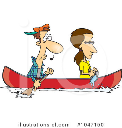 Royalty-Free (RF) Canoe Clipart Illustration by toonaday - Stock Sample #1047150