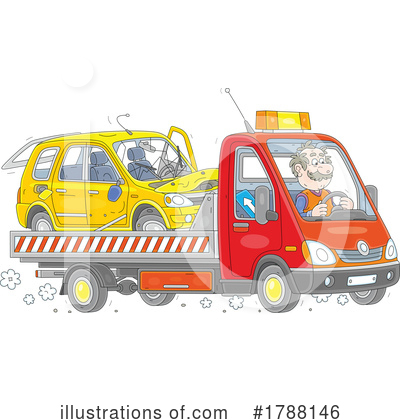 Tow Truck Clipart #1788146 by Alex Bannykh