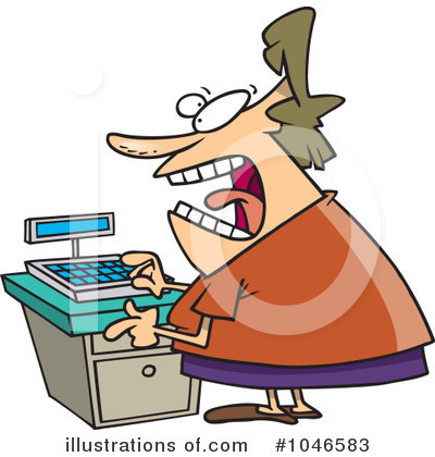 Royalty-Free (RF) Cashier Clipart Illustration by toonaday - Stock Sample #1046583