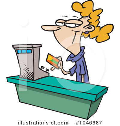 Royalty-Free (RF) Cashier Clipart Illustration by toonaday - Stock Sample #1046687