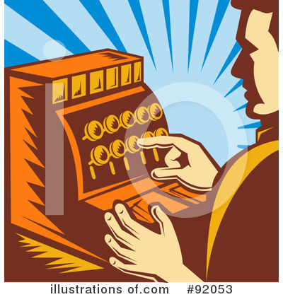 Royalty-Free (RF) Cashier Clipart Illustration by patrimonio - Stock Sample #92053