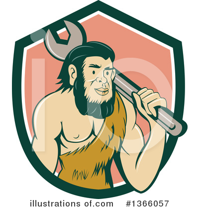 Royalty-Free (RF) Caveman Clipart Illustration by patrimonio - Stock Sample #1366057