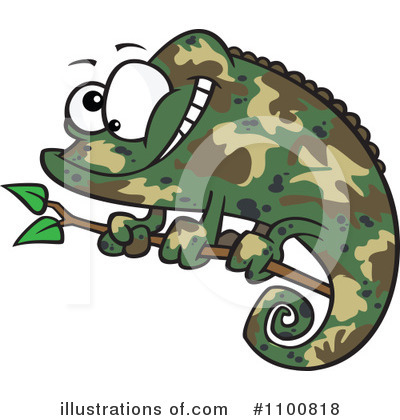 Royalty-Free (RF) Chameleon Clipart Illustration by toonaday - Stock Sample #1100818