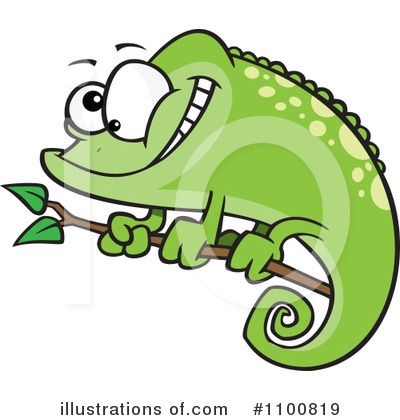 Royalty-Free (RF) Chameleon Clipart Illustration by toonaday - Stock Sample #1100819