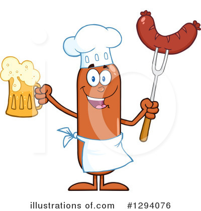 Royalty-Free (RF) Chef Sausage Clipart Illustration by Hit Toon - Stock Sample #1294076