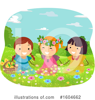 Picking Flowers Clipart #1604662 by BNP Design Studio