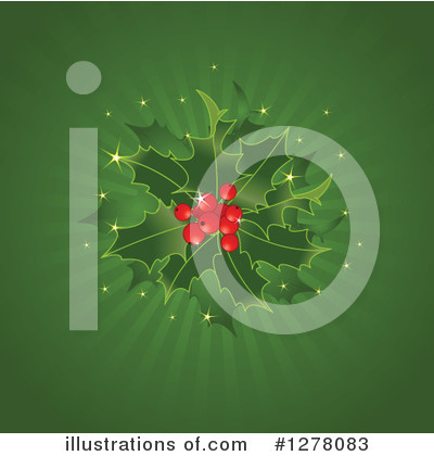Royalty-Free (RF) Christmas Holly Clipart Illustration by Pushkin - Stock Sample #1278083