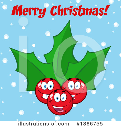 Royalty-Free (RF) Christmas Holly Clipart Illustration by Hit Toon - Stock Sample #1366755