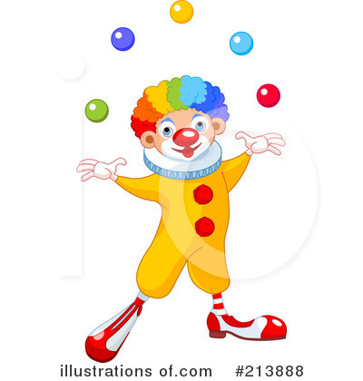 Royalty-Free (RF) Clown Clipart Illustration by Pushkin - Stock Sample #213888