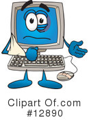 Computer Character Clipart #12890 by Mascot Junction