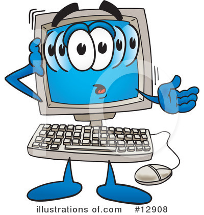 Computer Character Clipart #12908 by Mascot Junction