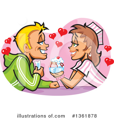 Flirt Clipart #1361878 by Clip Art Mascots