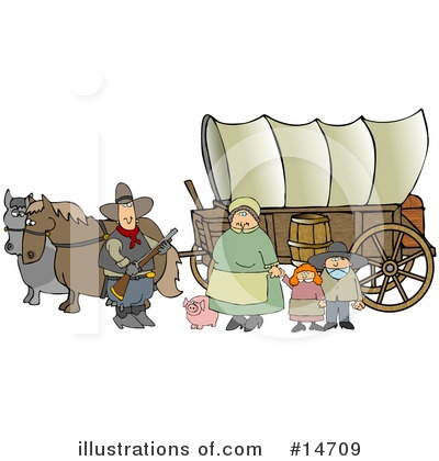 Royalty-Free (RF) Covered Wagon Clipart Illustration by djart - Stock Sample #14709