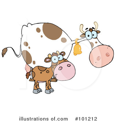Royalty-Free (RF) Cow Clipart Illustration by Hit Toon - Stock Sample #101212
