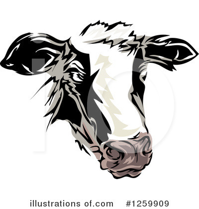 Royalty-Free (RF) Cow Clipart Illustration by BNP Design Studio - Stock Sample #1259909