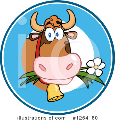 Royalty-Free (RF) Cow Clipart Illustration by Hit Toon - Stock Sample #1264180
