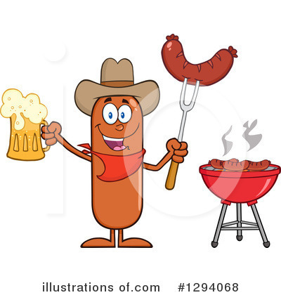 Royalty-Free (RF) Cowboy Sausage Clipart Illustration by Hit Toon - Stock Sample #1294068