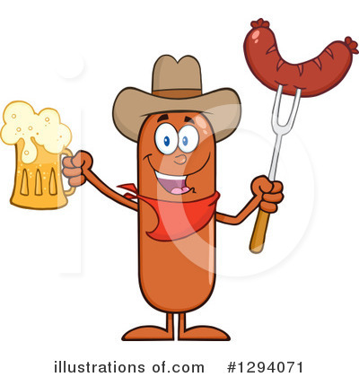 Royalty-Free (RF) Cowboy Sausage Clipart Illustration by Hit Toon - Stock Sample #1294071