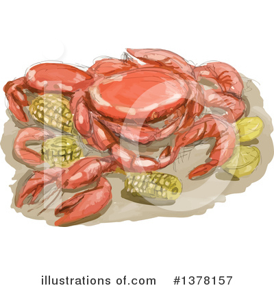 Royalty-Free (RF) Crab Clipart Illustration by patrimonio - Stock Sample #1378157