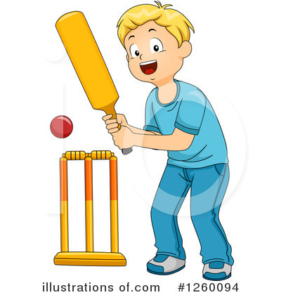 kids playing cricket clipart