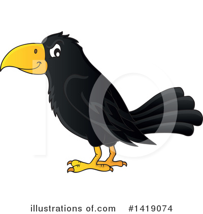 Royalty-Free (RF) Crow Clipart Illustration by visekart - Stock Sample #1419074