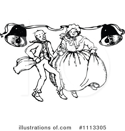 Royalty-Free (RF) Dancing Clipart Illustration by Prawny Vintage - Stock Sample #1113305