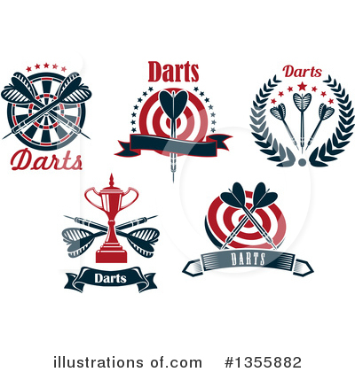 Royalty-Free (RF) Darts Clipart Illustration by Vector Tradition SM - Stock Sample #1355882