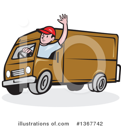 Royalty-Free (RF) Delivery Man Clipart Illustration by patrimonio - Stock Sample #1367742