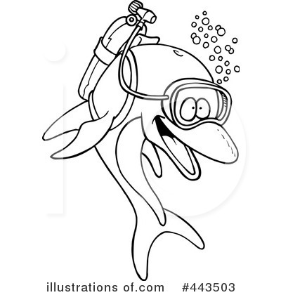 Royalty-Free (RF) Dolphin Clipart Illustration by toonaday - Stock Sample #443503