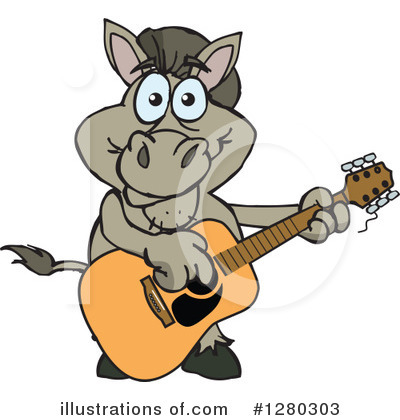 Royalty-Free (RF) Donkey Clipart Illustration by Dennis Holmes Designs - Stock Sample #1280303