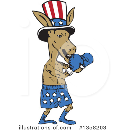 Royalty-Free (RF) Donkey Clipart Illustration by patrimonio - Stock Sample #1358203