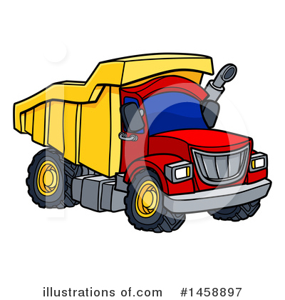 Dump Truck Clipart #1458897 by AtStockIllustration