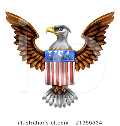 American Flag Clipart #1355534 by AtStockIllustration