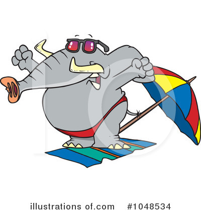 Royalty-Free (RF) Elephant Clipart Illustration by toonaday - Stock Sample #1048534