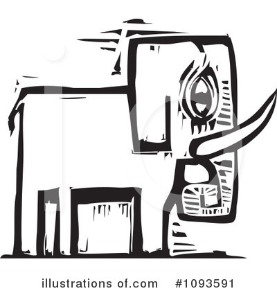 Royalty-Free (RF) Elephant Clipart Illustration by xunantunich - Stock Sample #1093591