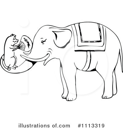 Royalty-Free (RF) Elephant Clipart Illustration by Prawny Vintage - Stock Sample #1113319