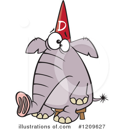 Royalty-Free (RF) Elephant Clipart Illustration by toonaday - Stock Sample #1209627